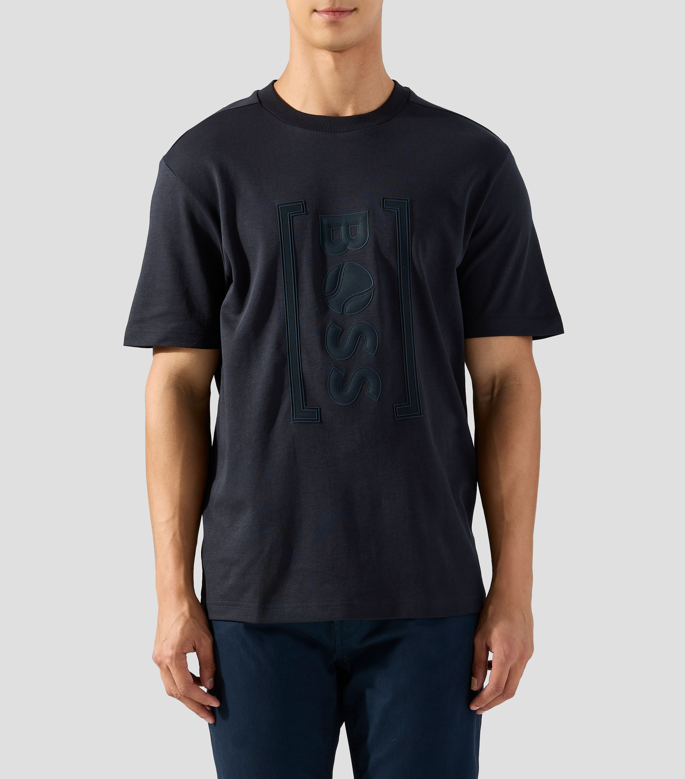 Playera de cuello redondo con manga corta estampada Hombre